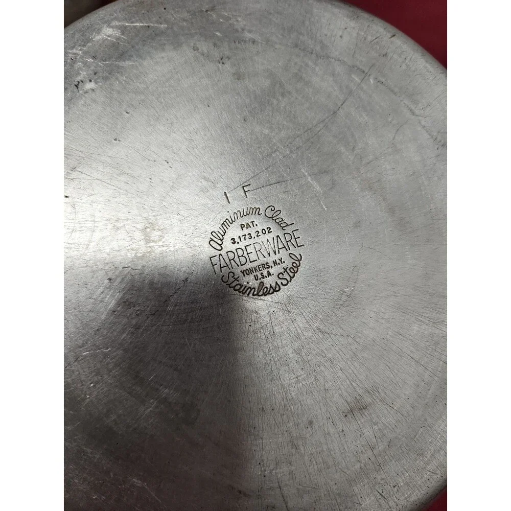 VTG Farberware 2 Qt. Saucepan And 7.5 In Fry Pan Stainless Steel Aluminum Clad